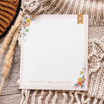 Chic Floral Wildflowers & Honey Bee Frame Monogram Notepad<br><div class="desc">Beautiful wildflower & honey bee floral frame letterhead. blush pink boarder with our floral and bee pattern framing the corners of the note pad design. All illustrations contained in floral wildflowers honey bee note pad,  are hand-drawn original artwork by Moodthology.</div>