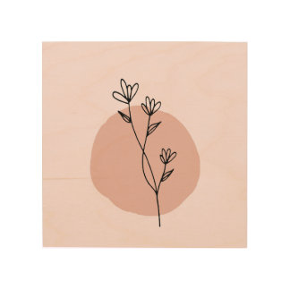 Chic Floral Wood Wall Art