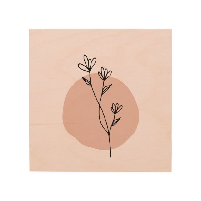 Chic Floral Wood Wall Art (Front)