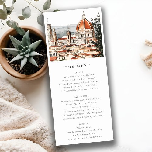 Chic Florence Cathedral Italy Wedding Menu Card