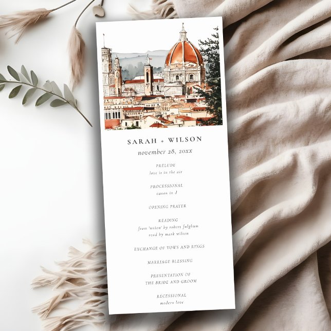 Chic Florence Cathedral Italy Wedding Program (Creator Uploaded)