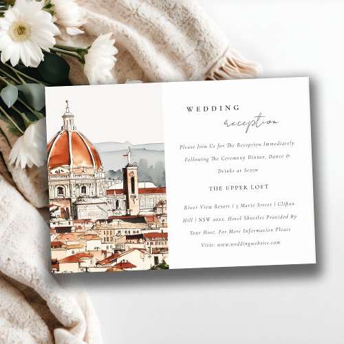 Chic Florence Cathedral Italy Wedding Reception Enclosure Card