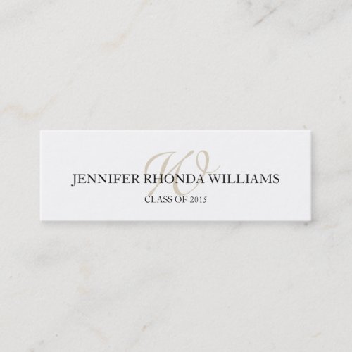 Chic florish monogram student graduation name card business card template