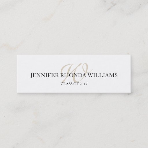 Customizable Chic florish monogram student graduation name card business card template