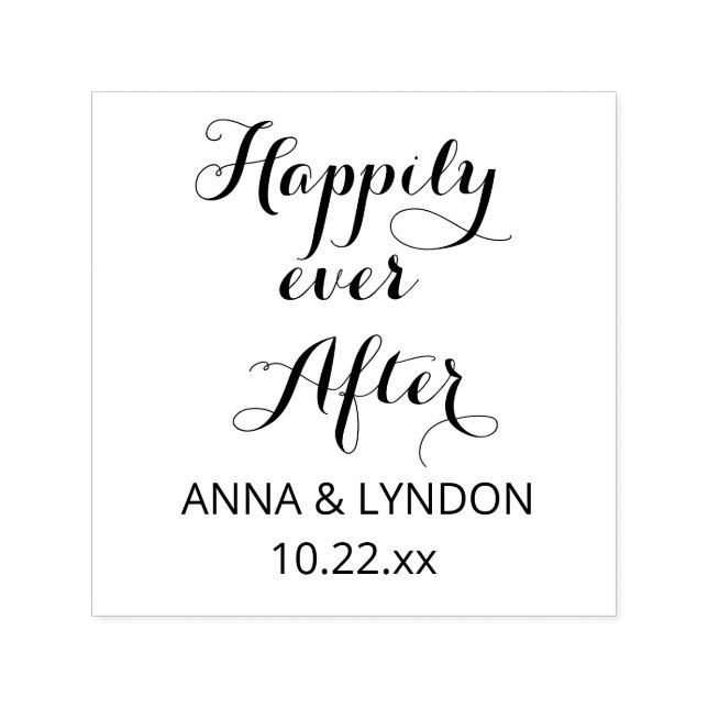 Chic Flourish | Happily Ever After Personalized Self-inking Stamp (Design)