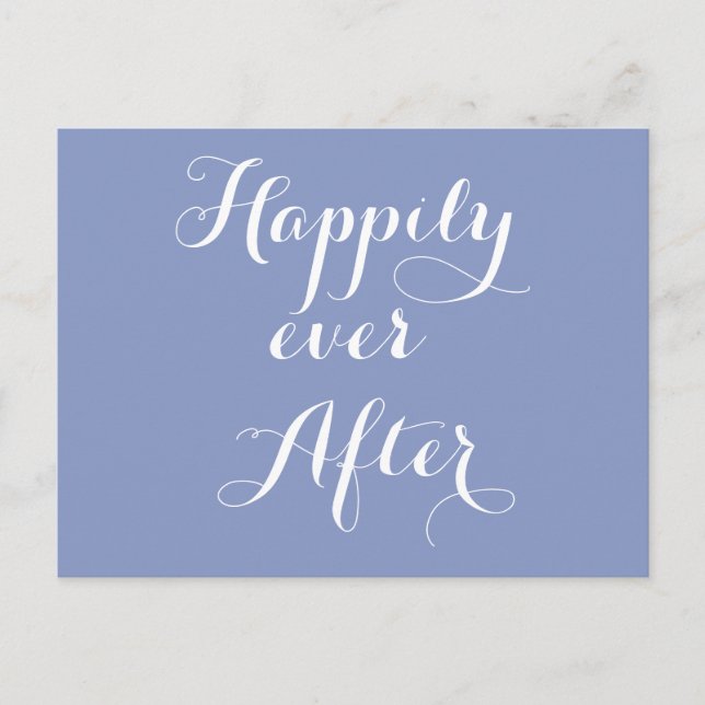Chic Flourish | Happily Ever After Wedding Announcement Postcard (Front)