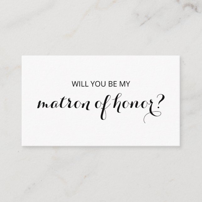 Chic Flourish | Will You Be My Matron of Honor? Enclosure Card (Front)