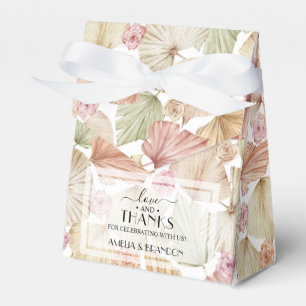 Chic Flowers and Leaves Bridal Shower Favor Boxes