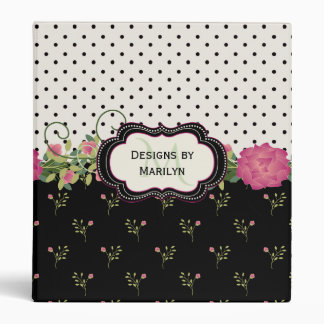Chic Flowers and Polka Dots Custom Binder