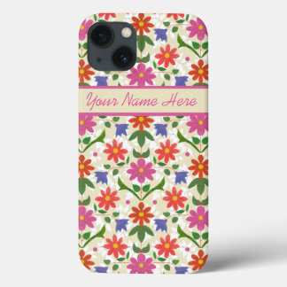 Chic Flowers and Polka Dots on Ecru iPad Case