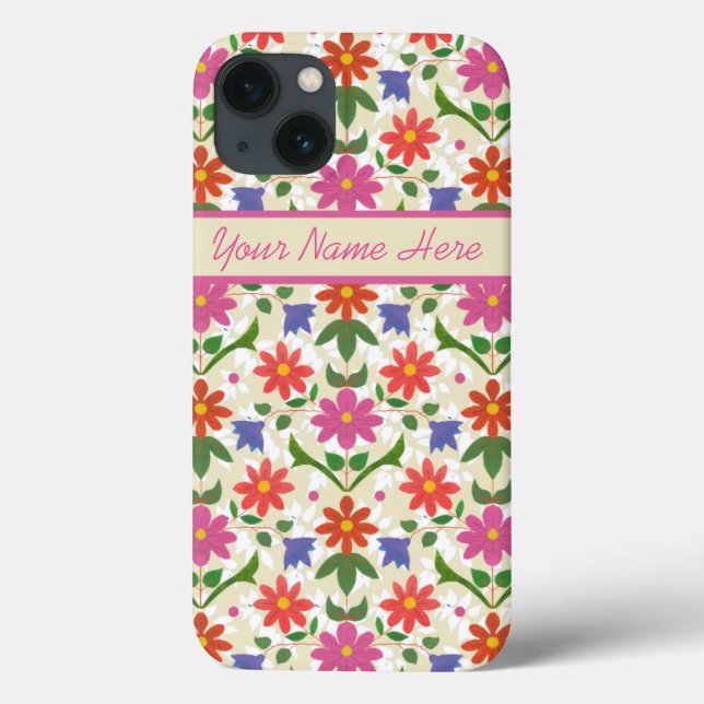 Chic Flowers and Polka Dots on Ecru iPad Case (Back)