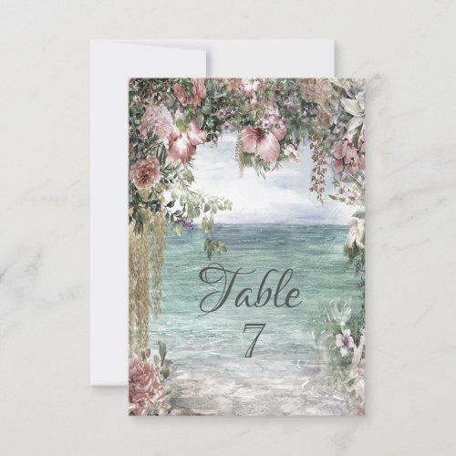 Chic Flowers Ocean  Invitation