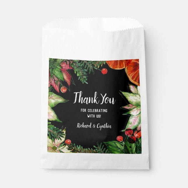 Chic Flowers Orange Slices Berries Favor Bag (Front)