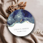 Chic Fluid Abstract Ink Gold Navy Glitter Wedding Round Paper Coaster at Zazzle