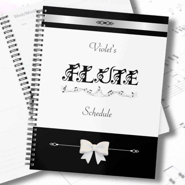 Chic Flute Student Schedule Organizer (Organize your rehearsals in style. A chic musician planner for the dedicated flutist.)
