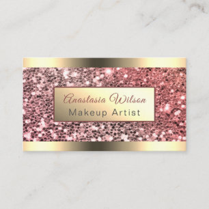 Chic Foil Rose Gold Glitter Business Card