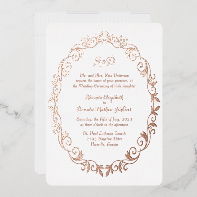 Chic Foil Wreath Wedding Invitation (Envelope)