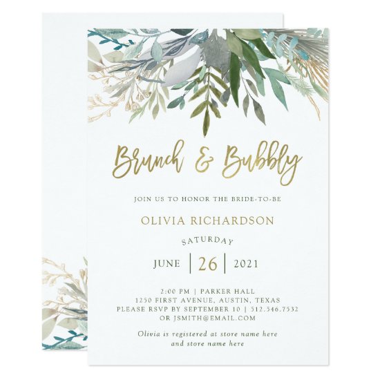 Chic Foliage | Brunch and Bubbly Invitation