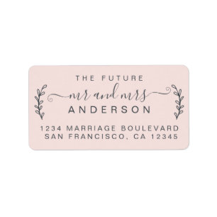 Chic Foliage Future Mr Mrs Wedding Return Address Label