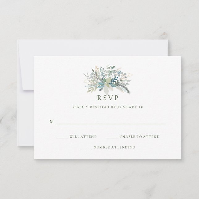 Chic Foliage | Wedding RSVP Card (Front)