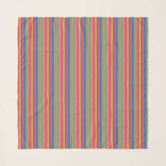 Chic Folk Art Bright Striped Pattern Scarf
