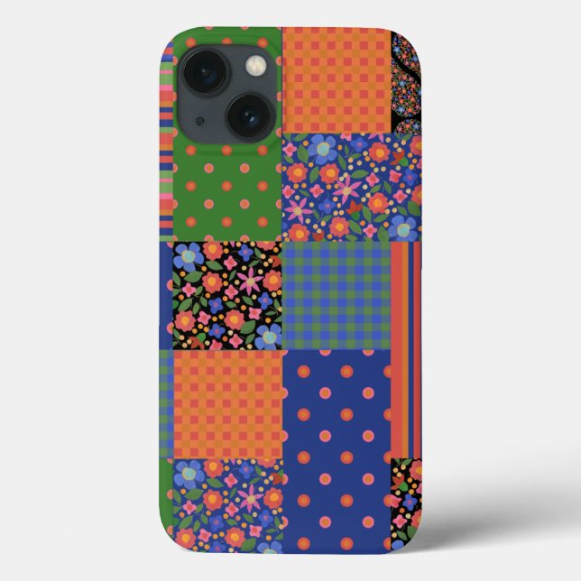Chic Folk Art Style Faux Patchwork iPad Mini Case (Back)