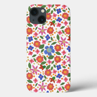 Chic Folk Art Style Floral on White iPad Case