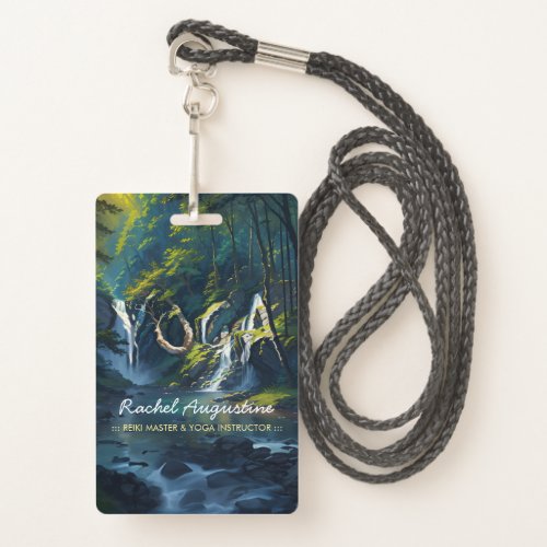 Chic Forest YOGA Hidden Text Meditation Instructor Badge