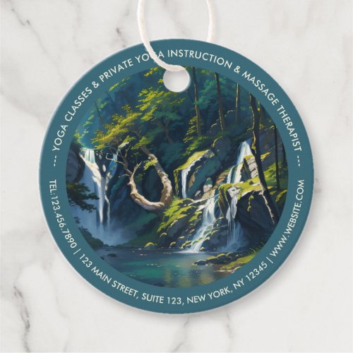 Chic Forest YOGA Hidden Text Meditation Instructor Favor Tags