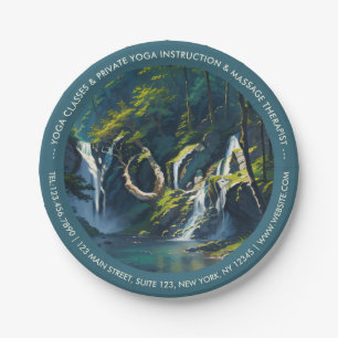 Chic Forest YOGA Hidden Text Meditation Instructor Paper Plates