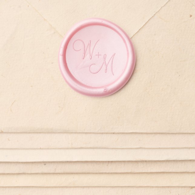 Chic Formal Classic Wedding Monogram Wax Seal Sticker (Front)