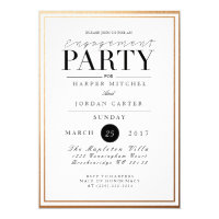 Chic & Formal Engagement Party | Gold Foil Invite