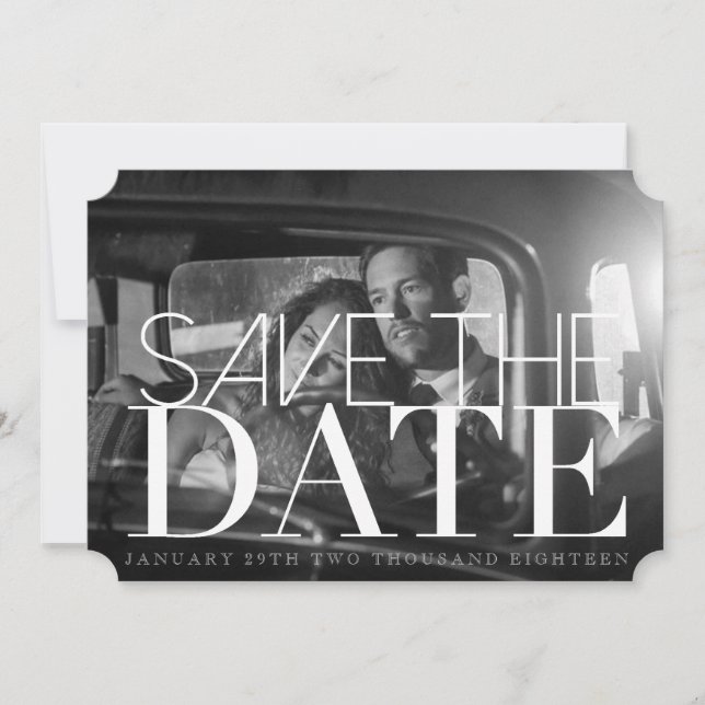 Chic & Formal Save the Date | 5x7 Invite Ticket (Front)