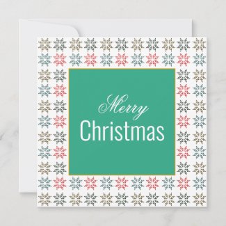 Chic Four Poinsettia Motif Christmas, Personalized