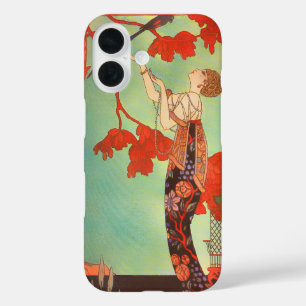 Chic French Art Nouveau Parrot Birdcage Garden Art iPhone 16 Case