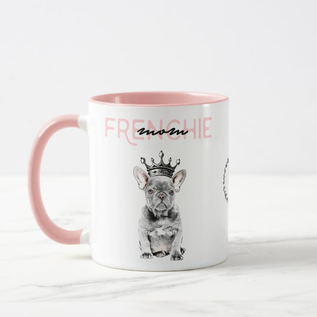 Chic French Bulldog Frenchie Mom Monogram Mug (Left)