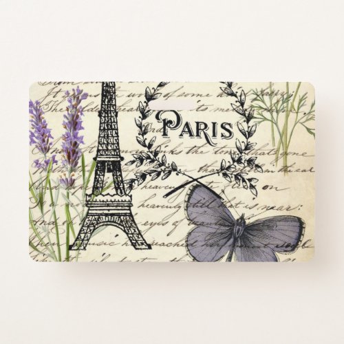 chic french butterfly scripts paris eiffel tower badge