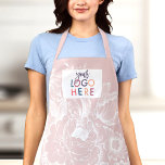 Chic French Farmhouse Peony Your Business Logo Apron<br><div class="desc">Personalize this chic,  modern adult apron with your custom logo! This elegant apron has your logo on a gorgeous light pink floral peony vintage french farmhouse design. Great for any small business owner wanting to up their style brand!</div>