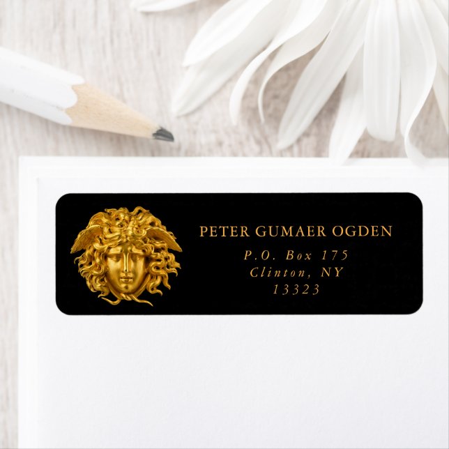 Chic French Fine Art Haute Couture Medusa Mask Label (Insitu)