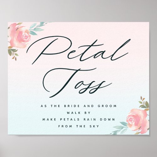 Chic French Garden Petal Toss Wedding Sendoff Sign