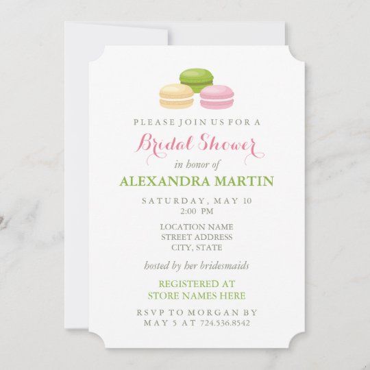 Chic French Macaron Bridal Shower Invitation