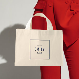 Chic French Navy Beauty / Fashion Brand Promo Mini Tote Bag
