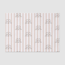 Chic French Pink Striped Bakery Logo Business Tissue Paper