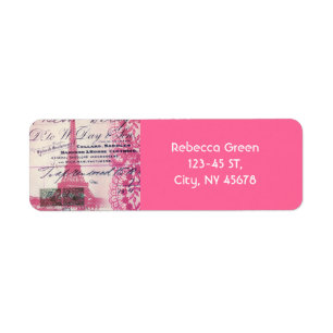 chic french scripts lace pink paris eiffel tower label