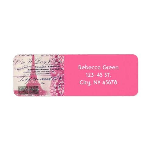 chic french scripts lace pink paris eiffel tower label