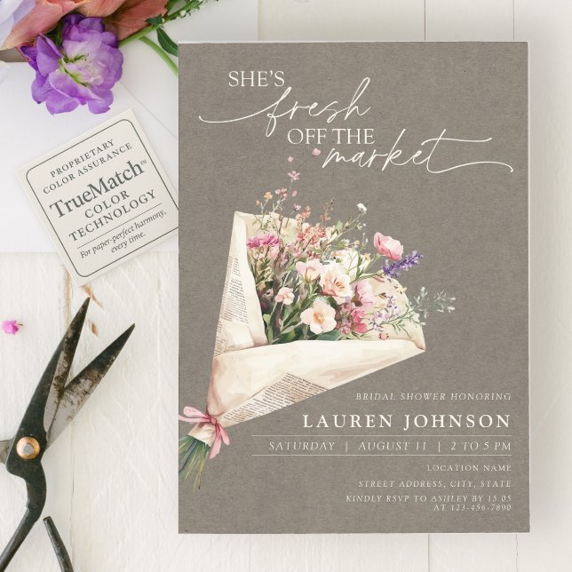 Chic Fresh Off the Market Floral Farmer's Market Invitation (Creator Uploaded)