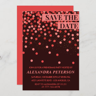 Chic Friendsmas invitation Save the date Confetti