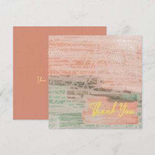 Chic Frozen Dark Pink Green Elegant Yellow Text Thank You Card