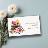 Chic Fruit Floral Cake Patisserie Cupcake Bakery Business Card at Zazzle