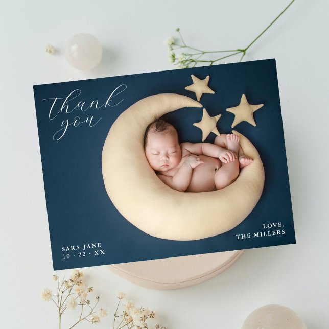Chic Full Photo Baby Shower Thank You Postcard (Creator Uploaded)